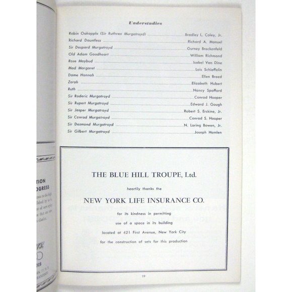 Blue Hill Troupe Program 1957 Ruddigore Opera Witch Curse Gilbert and Sullivan - Picture 5 of 6